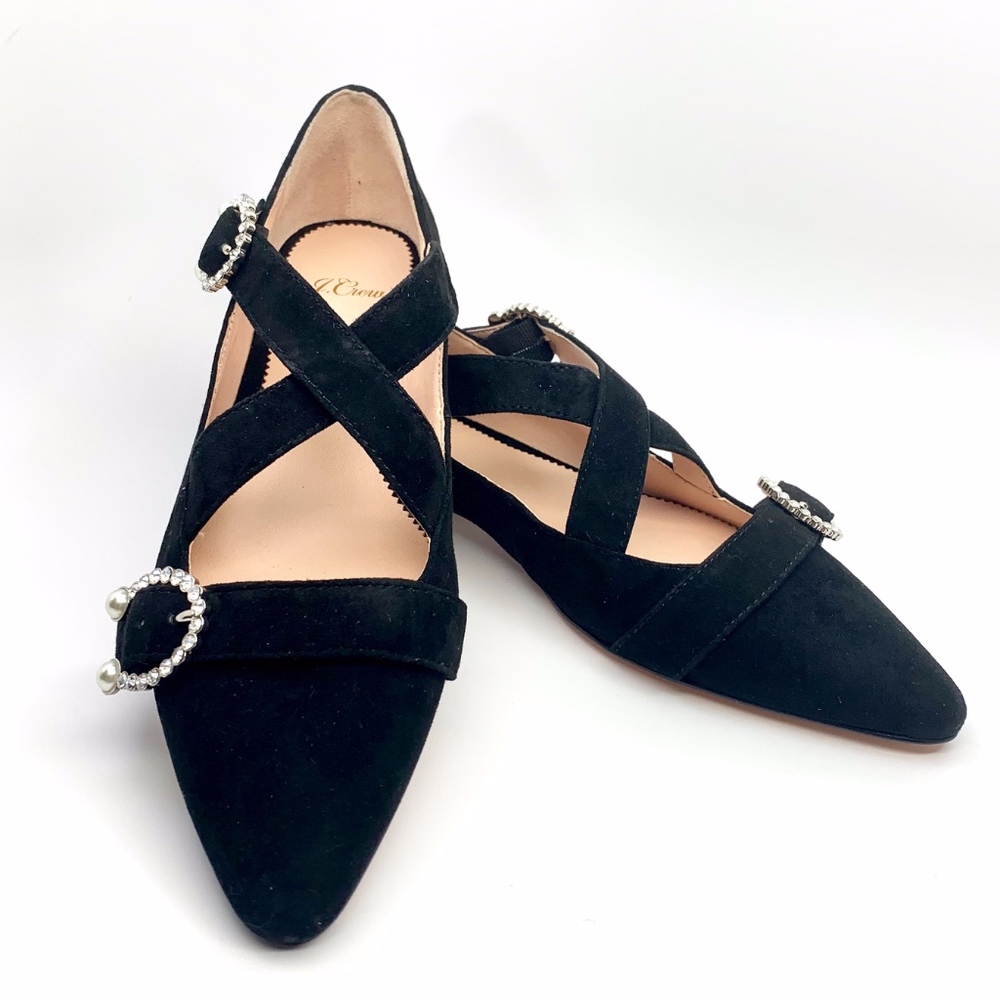 J.CREW POINTY TOE FLAT IN SUEDE